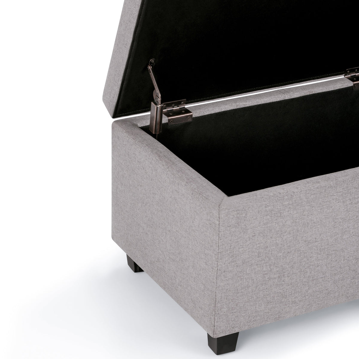 Avalon 48 Inch Wide Storage Ottoman Bench in Cloud