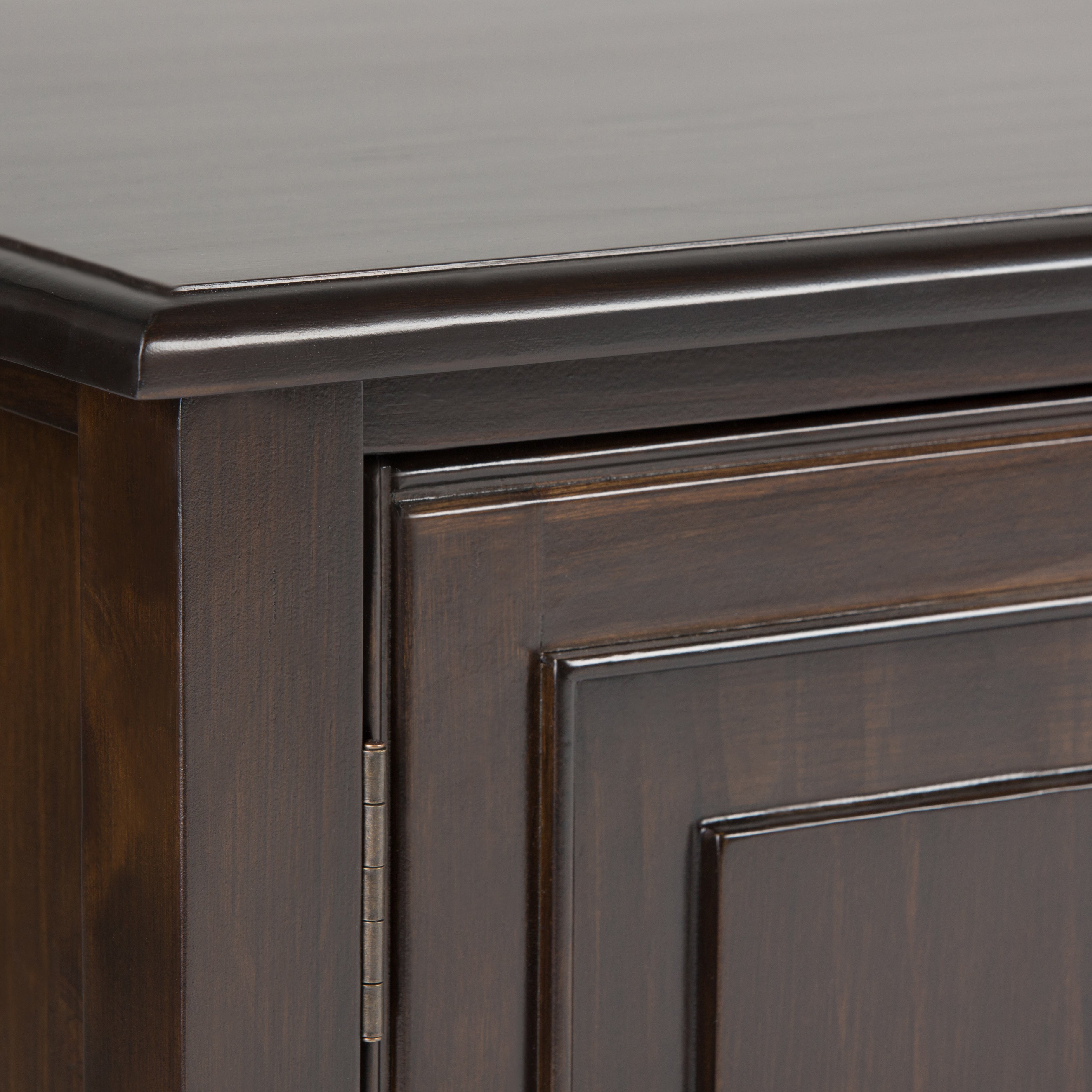 Connaught 72 Inch Wide Solid Wood TV Stand in Dark Chestnut