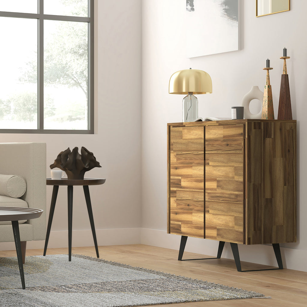 Lowry 39 Inch Wide Solid Acacia Wood Medium Storage Cabinet