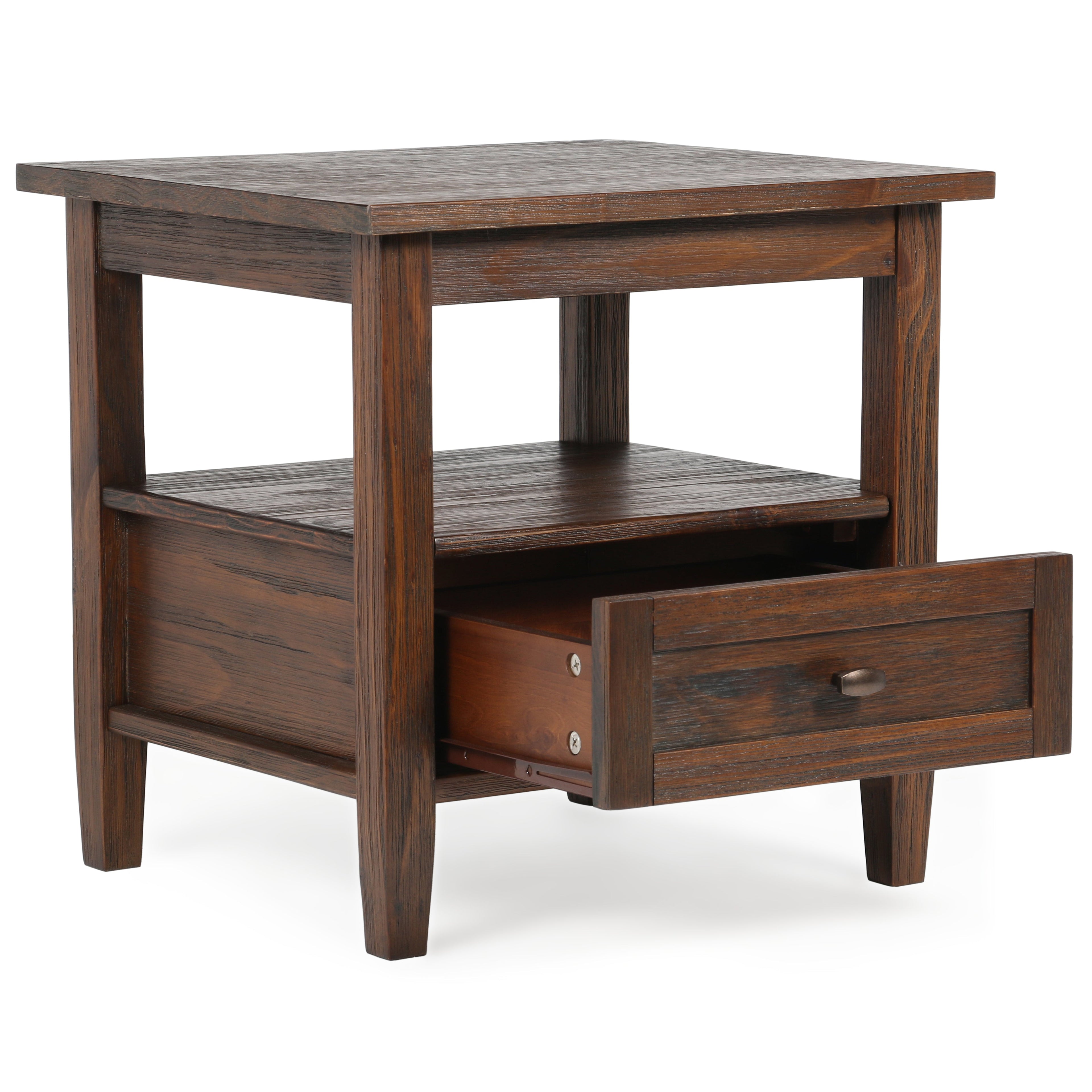 Warm Shaker Solid Wood 20 Inch Wide Transitional End Table