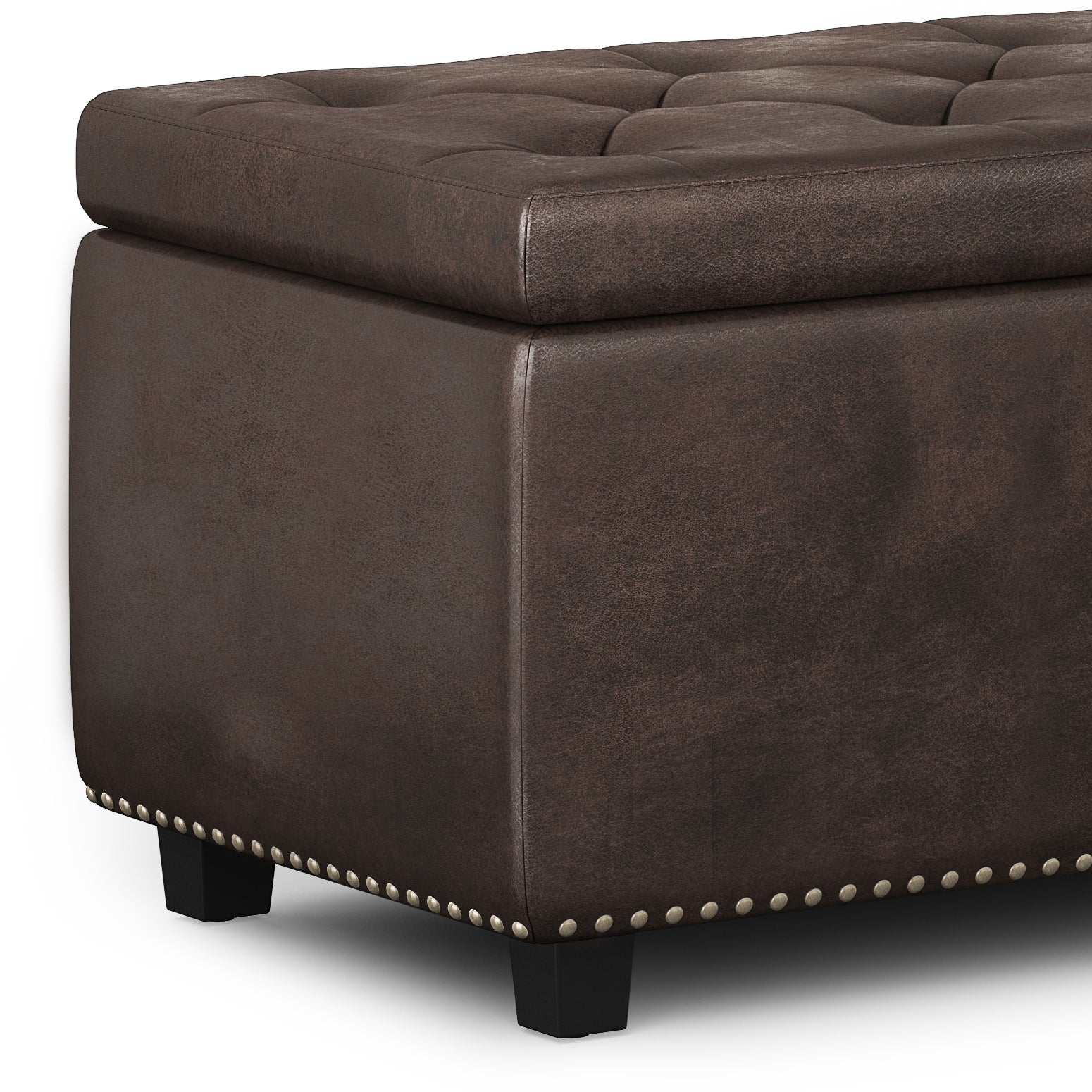 Hamilton 48 Inch Wide Storage Ottoman in Distressed