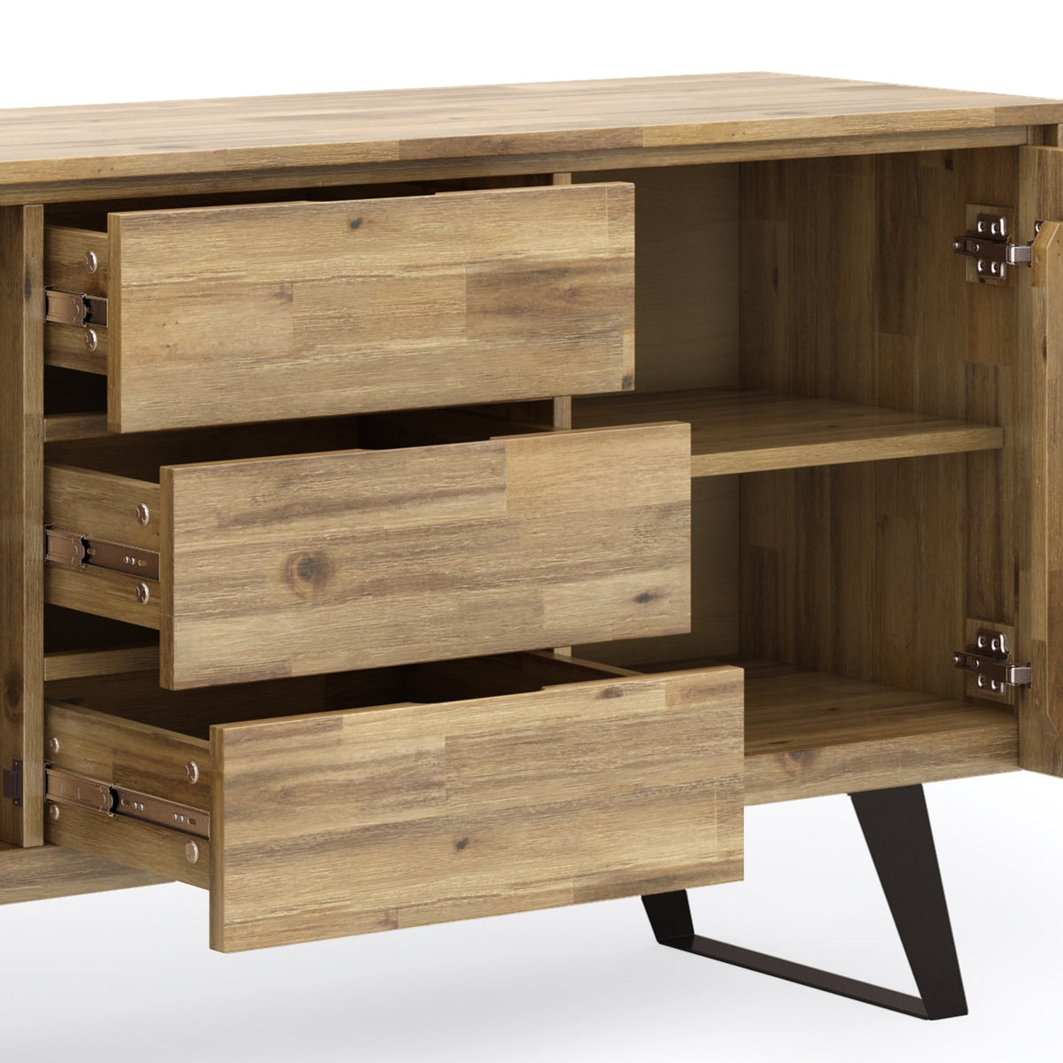 Lowry 60 Inch Wide Solid Acacia Wood Sideboard Buffet