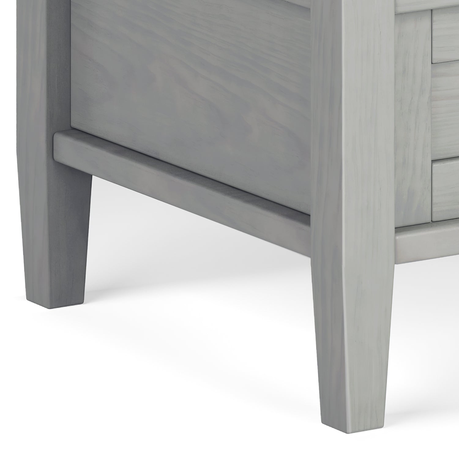 Warm Shaker Solid Wood 20-Inch Wide Transitional End Table in Fog