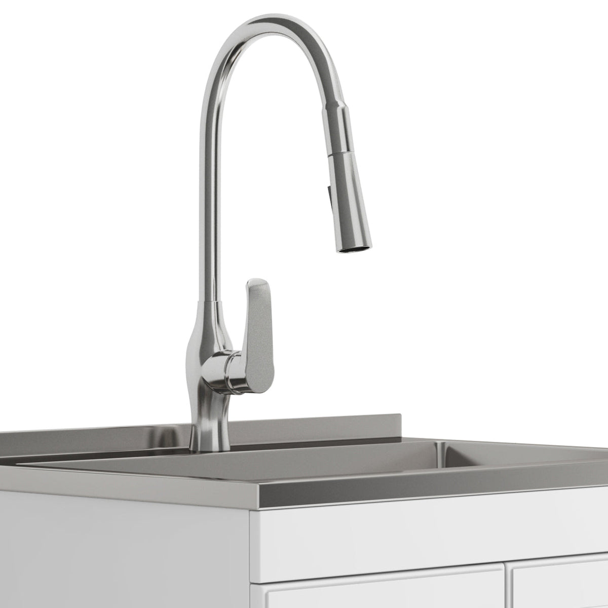 Lawrence 28" Laundry Cabinet with Faucet and Stainless Steel Sink