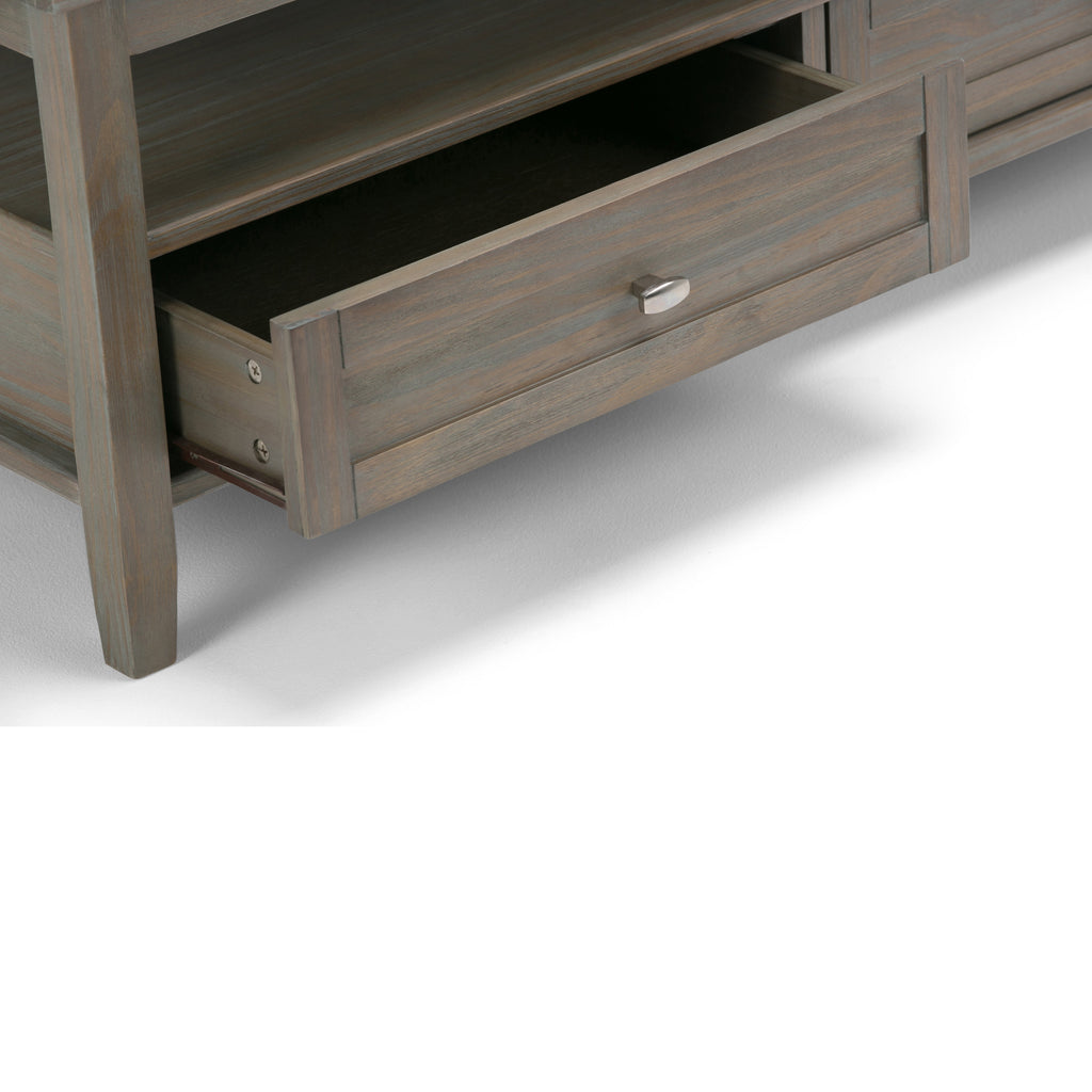 Warm Shaker Solid Wood 48 Inch Wide Transitional Coffee Table