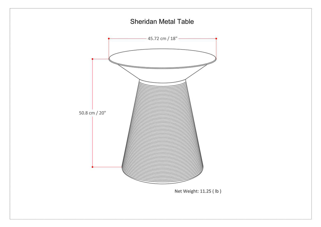Sheridan 18-Inch Wide Metal Accent Table in Antique