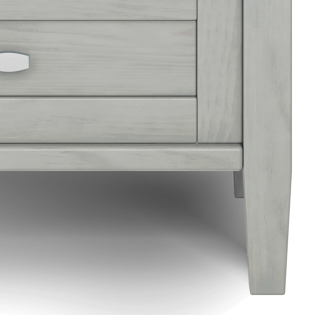 Warm Shaker Solid Wood 20-Inch Wide Transitional End Table in Fog