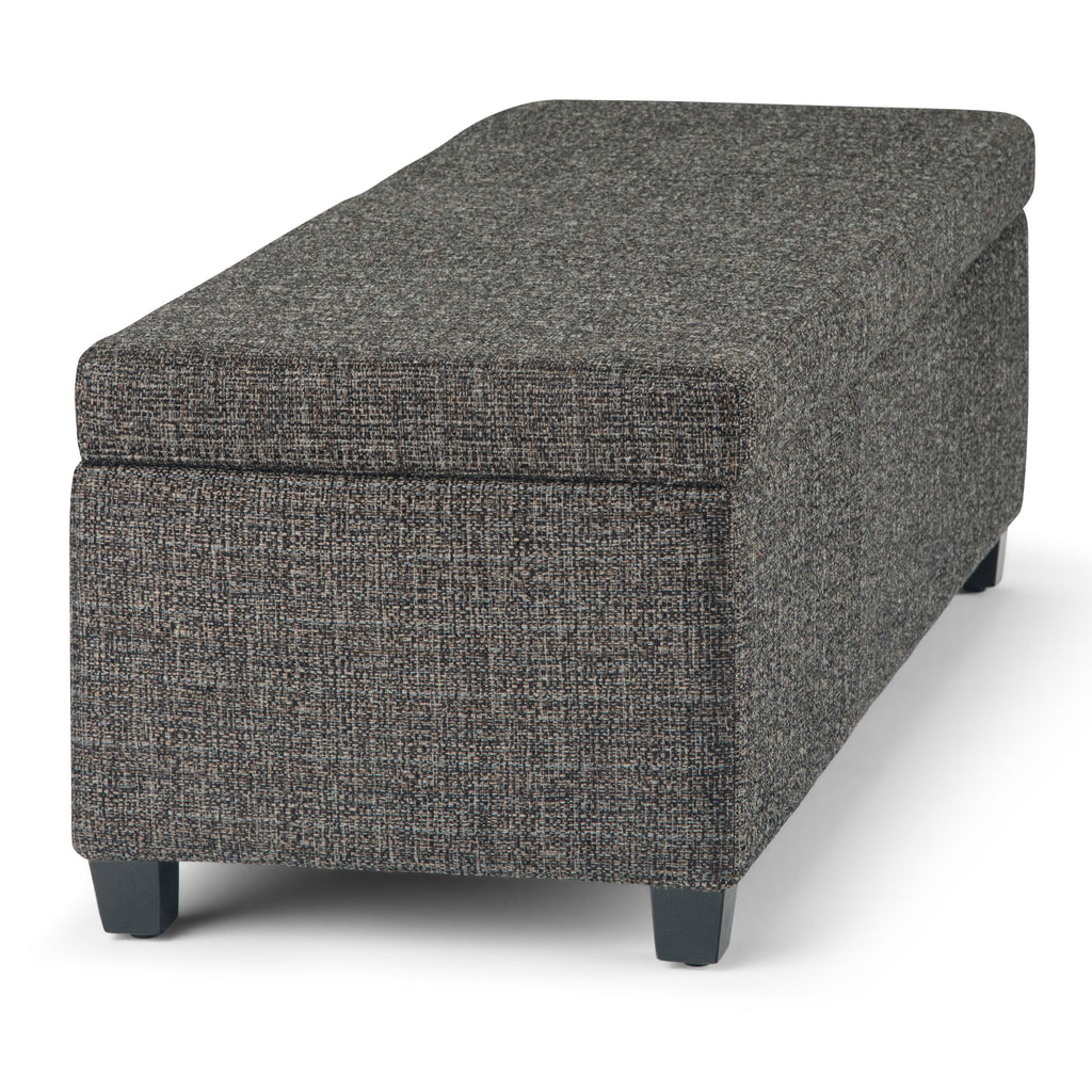 Avalon 48 Inch Wide Storage Ottoman Bench in Dark