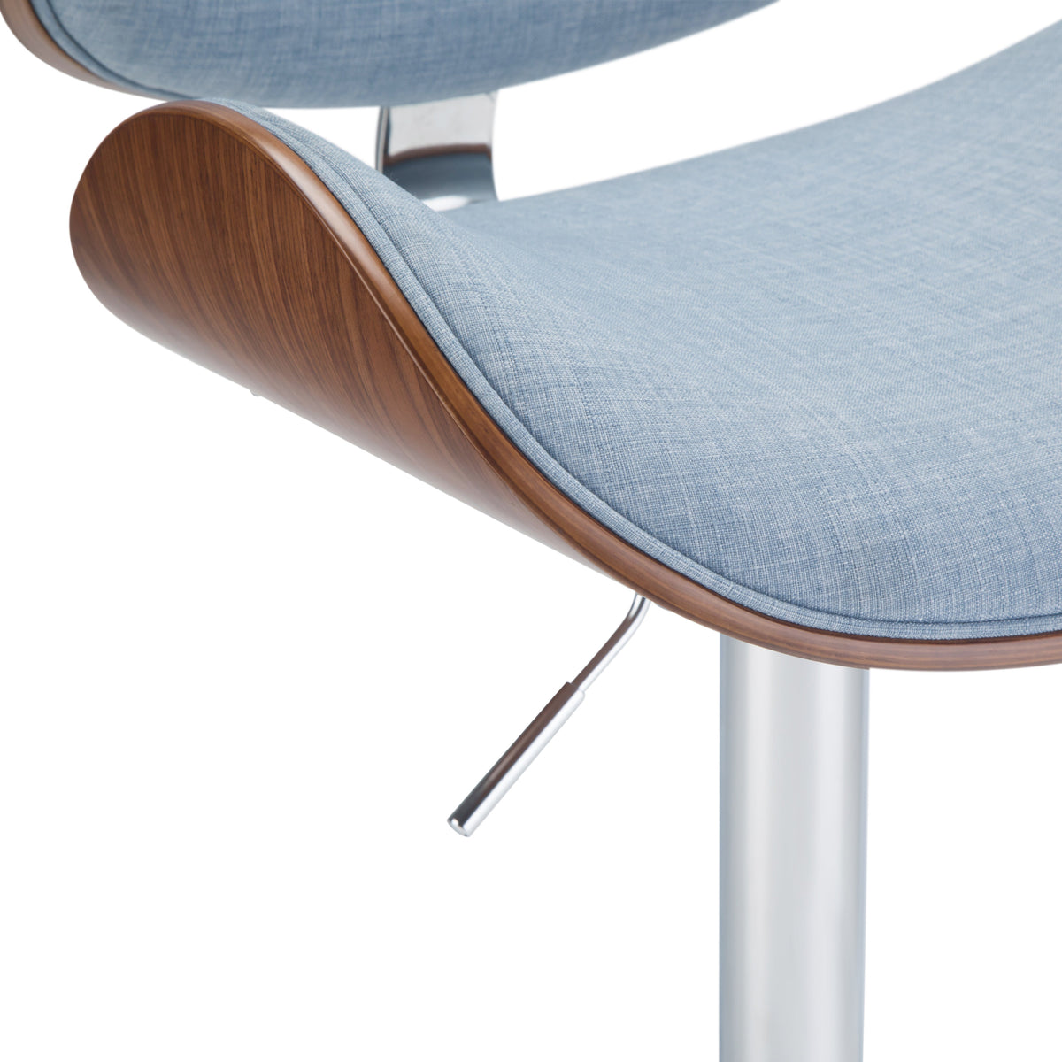Marana 37–45 Inch Seat Height Bentwood Adjustable Swivel Bar Stool in Denim