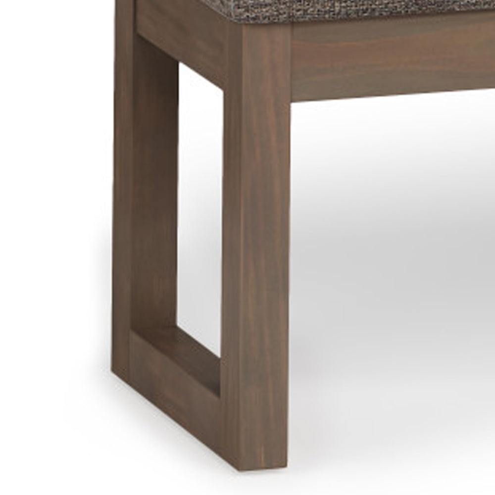 Milltown 44 Inch Wide Solid Wood Large Ottoman Bench in Mink