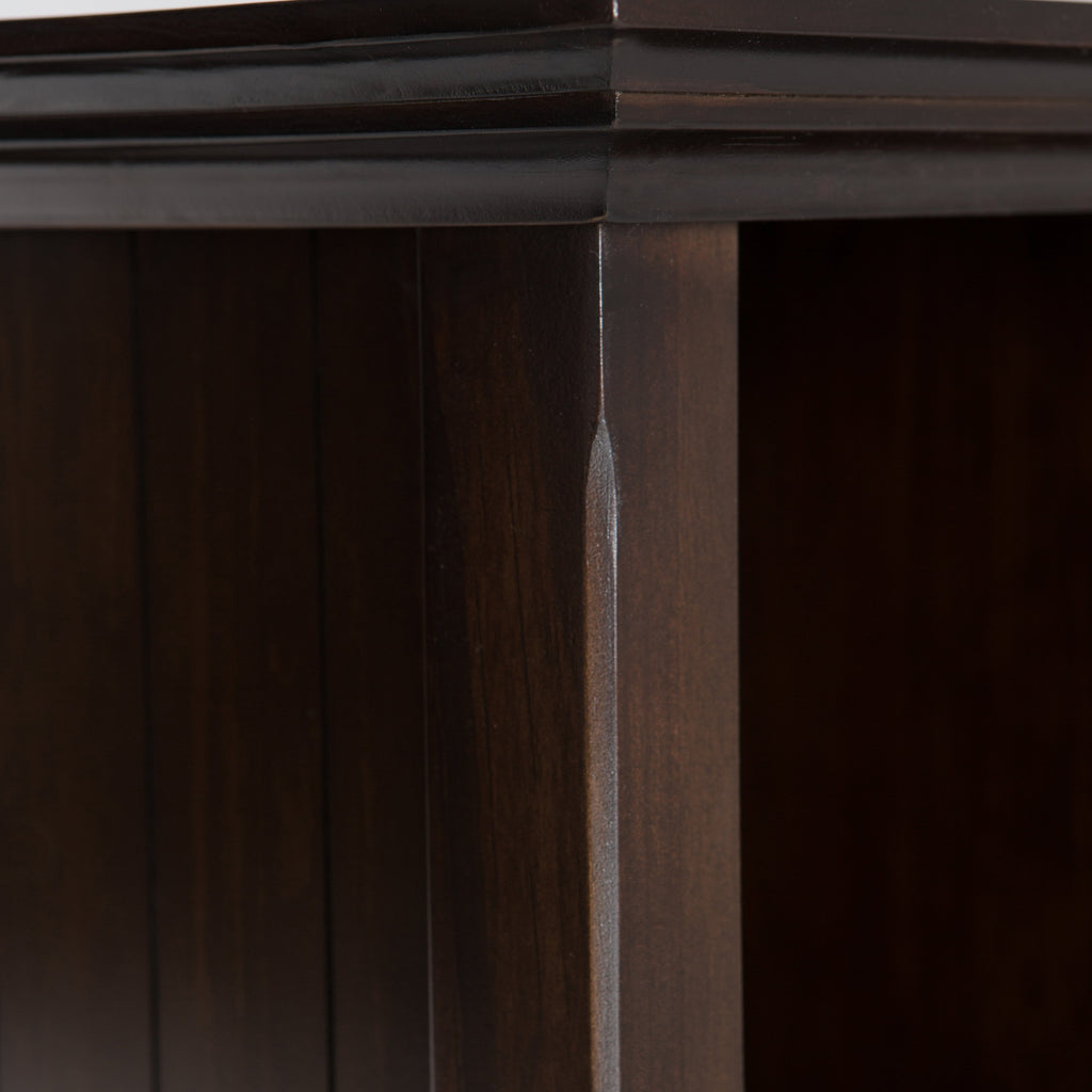 Acadian 57 Inch Wide Solid Wood 8 Cube Storage Sofa Table in Brunette