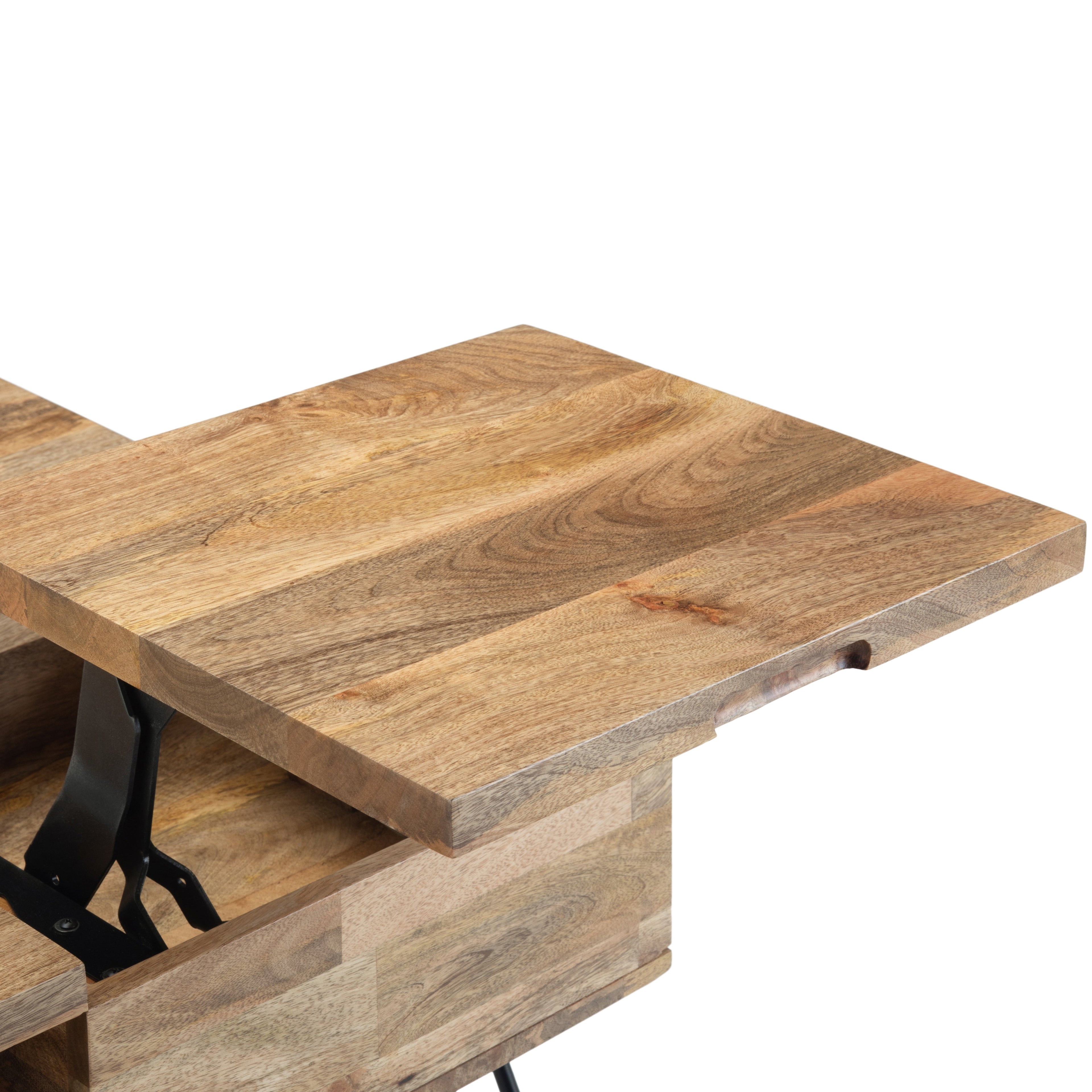Hunter 32 Inch Wide Solid Mango Wood Lift Top Square Coffee Table