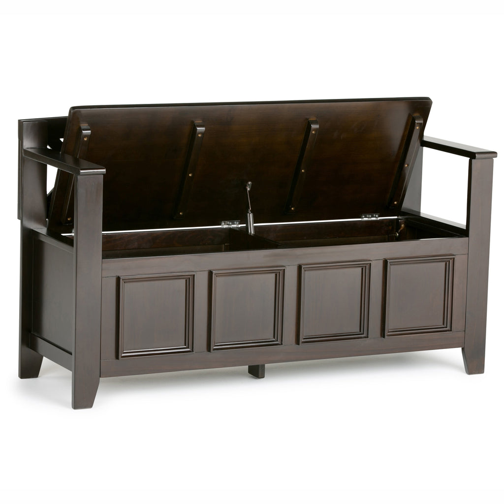Amherst Solid Wood Entryway Storage Bench in Hickory