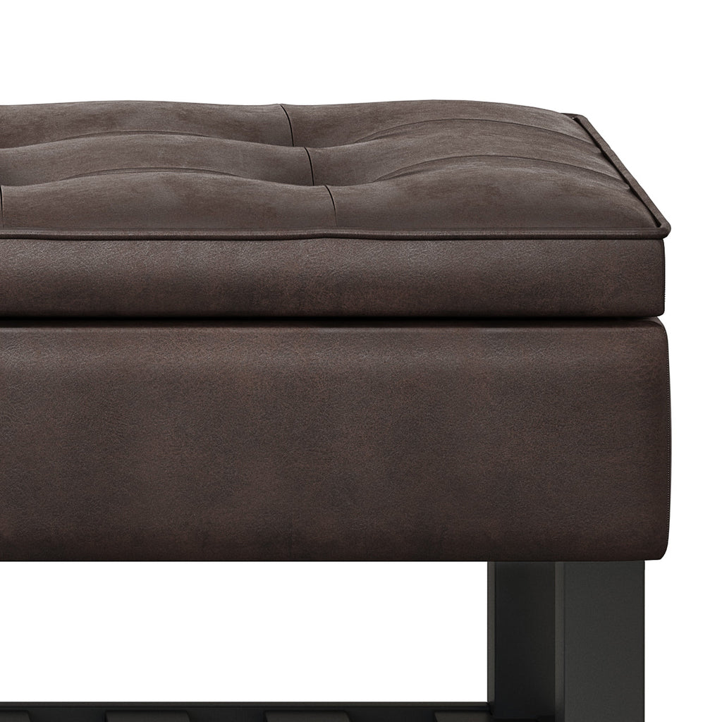 Cosmopolitan Storage Ottoman Bench with Open Bottom - Distressed