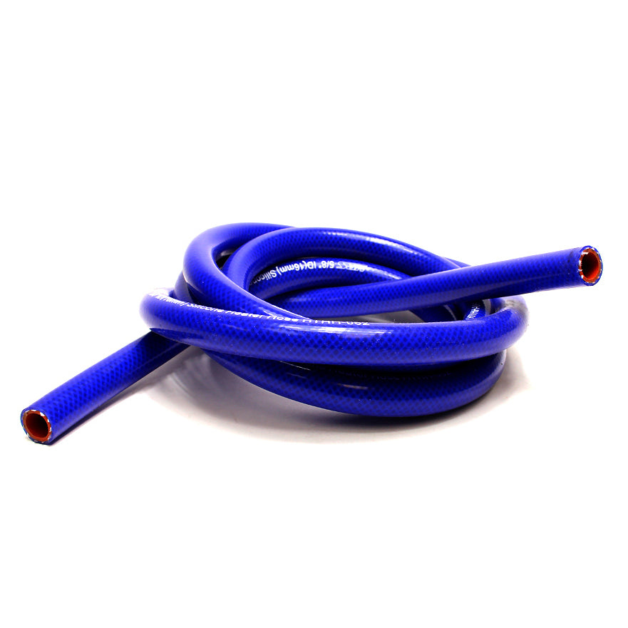 HPS 1/4" ID Blue High Temp Reinforced Silicone Heater Hose Tubing, 6mm ID
