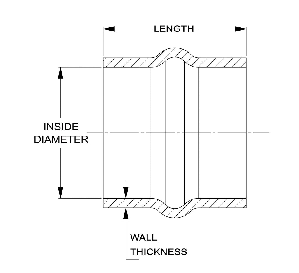 HPS Performance Products HPS 6" ID, 6" Length, Silicone Straight Hump Coupler Hose Hot Side, Ultra High Temp 6-ply Aramid Reinforced, Max. Temperature: 500F, 152mm ID