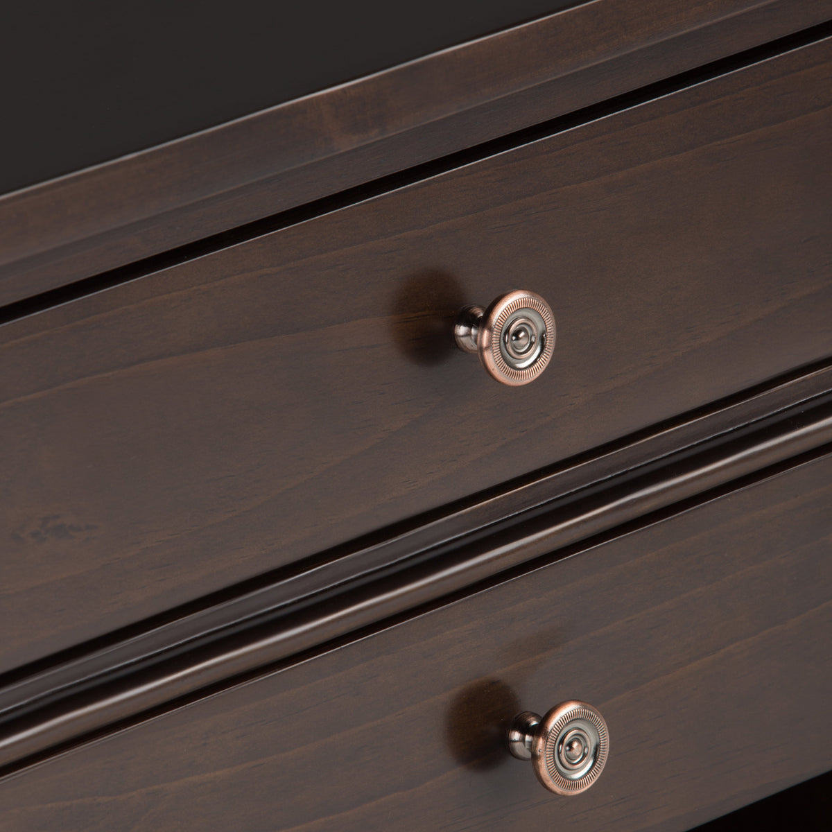 Carlton 24 Inch Wide Solid Wood Bedside Table in Brunette