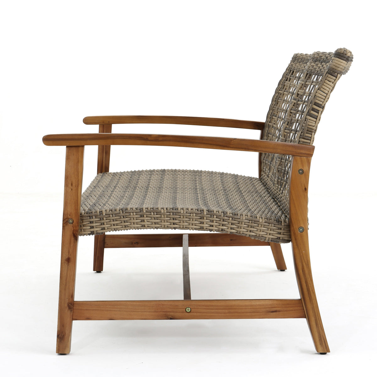 Hampton Wood + Wicker Loveseat