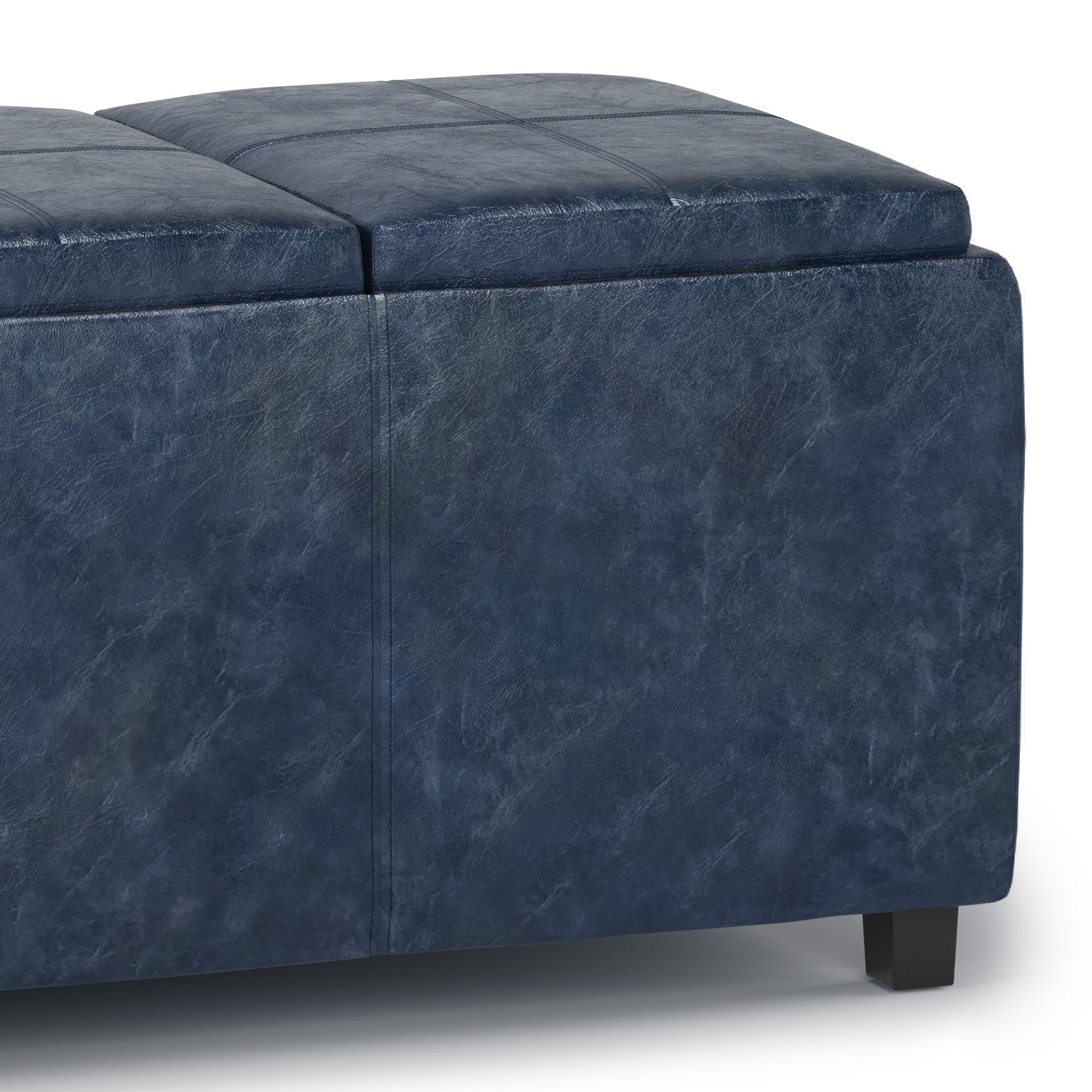 Avalon 42 Inch Wide Storage Ottoman in Denim