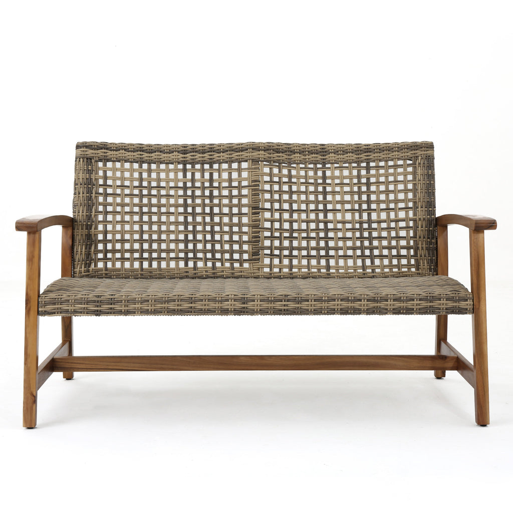 Hampton Wood + Wicker Loveseat