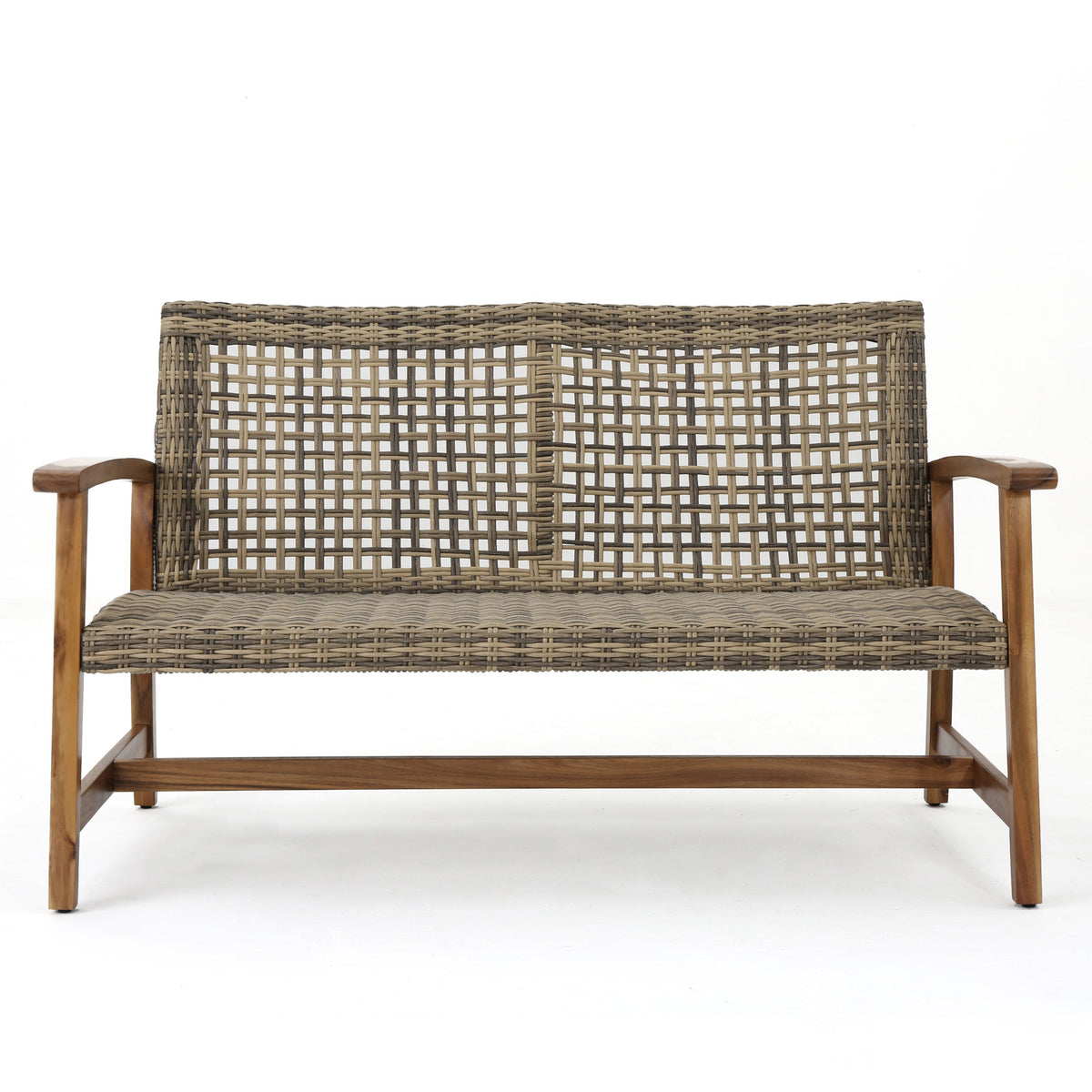 Hampton Wood + Wicker Loveseat