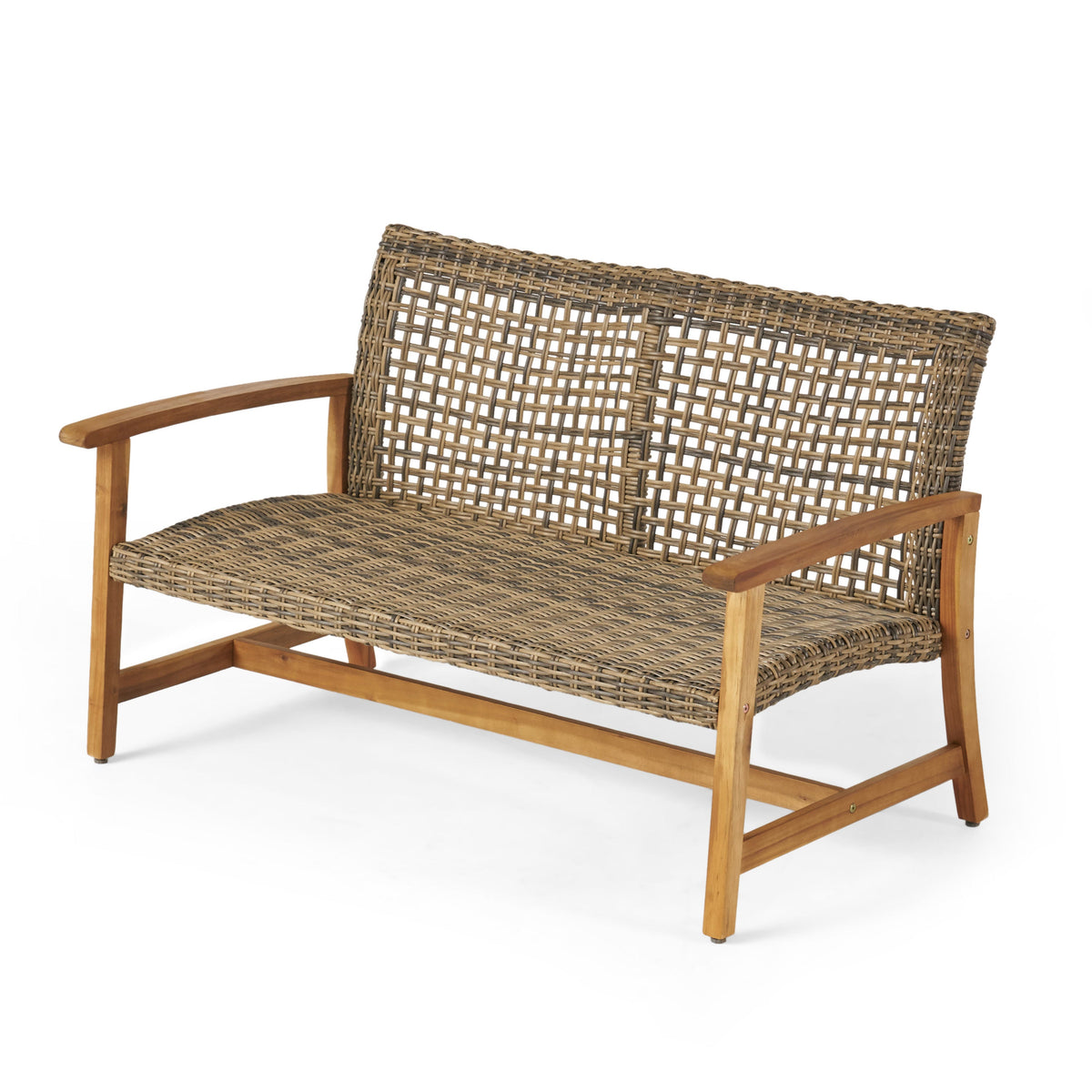 Hampton Wood + Wicker Loveseat