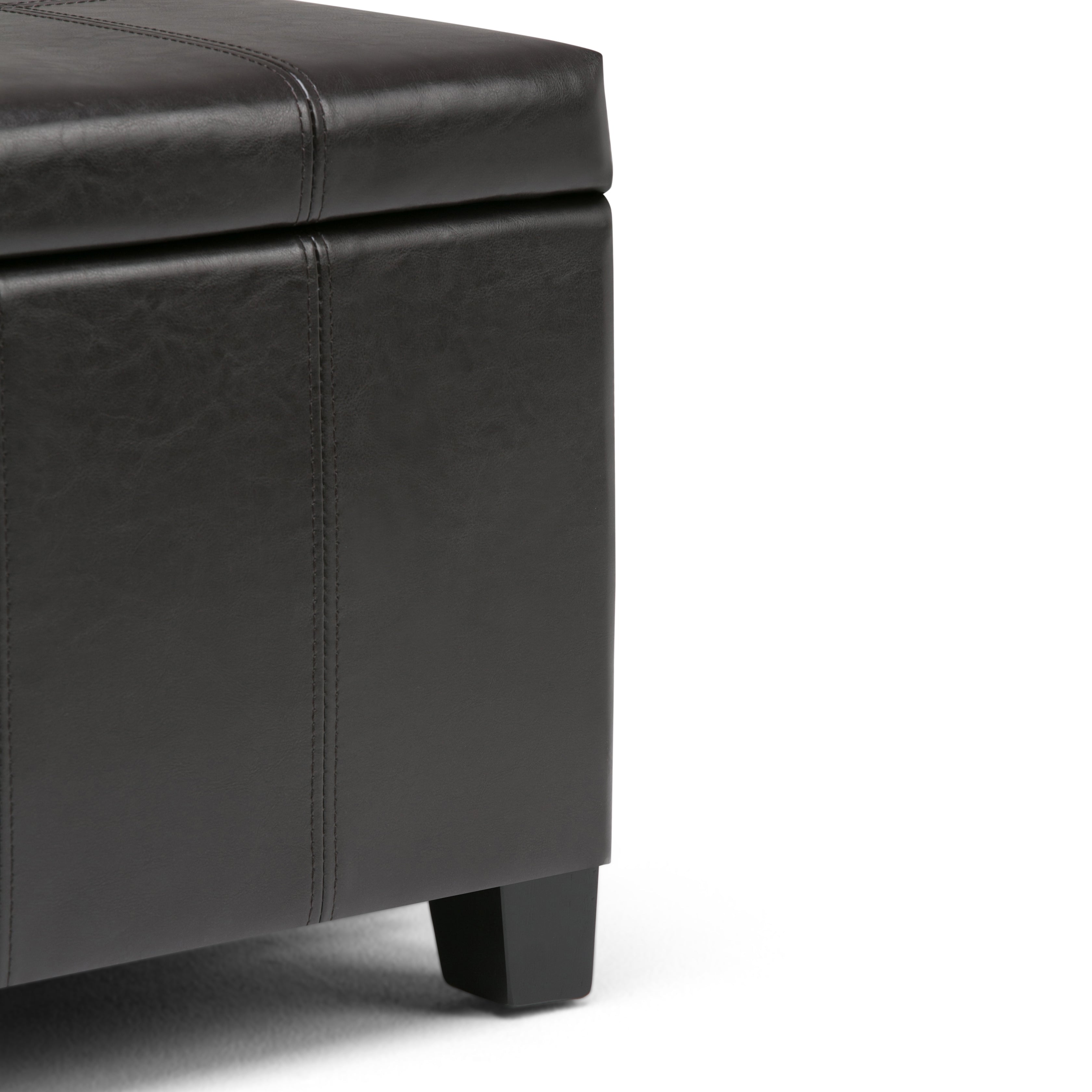 Dover 36 Inch Wide Storage Ottoman Bench in Tanners