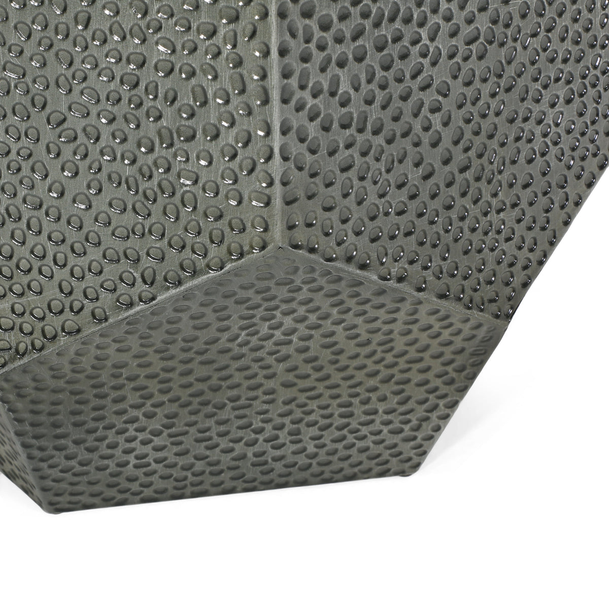 Metal Hammered End Table