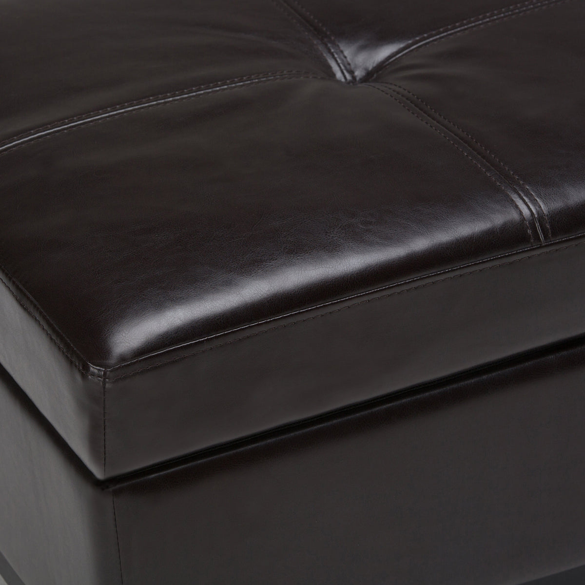 Oregon 42 Inch Wide Storage Ottoman Bench with Tray in Tanners