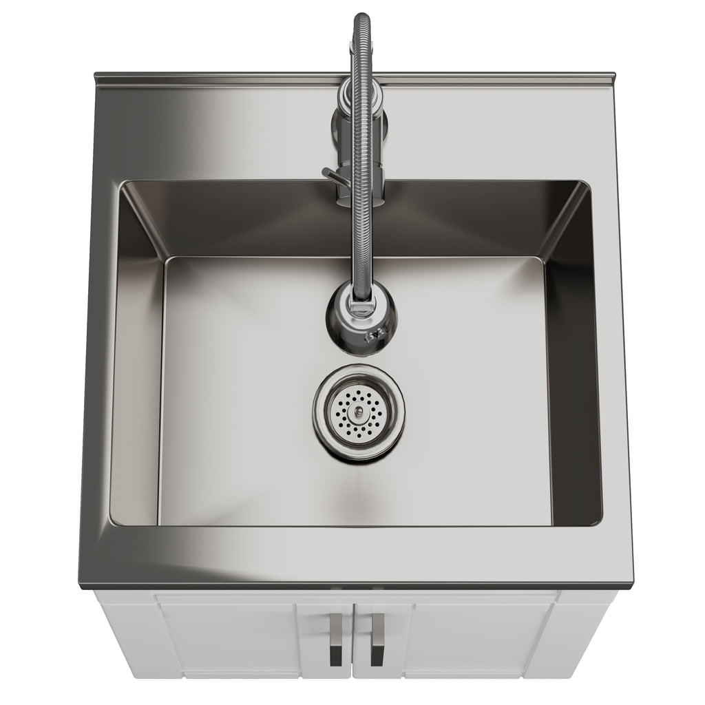 Hennessy Deluxe 20" Laundry Cabinet with Faucet and Stainless Steel Sink