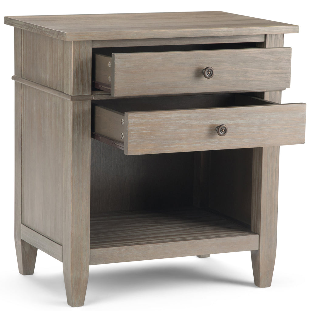 Carlton 24 Inch Wide Solid Wood Bedside Table in Distressed