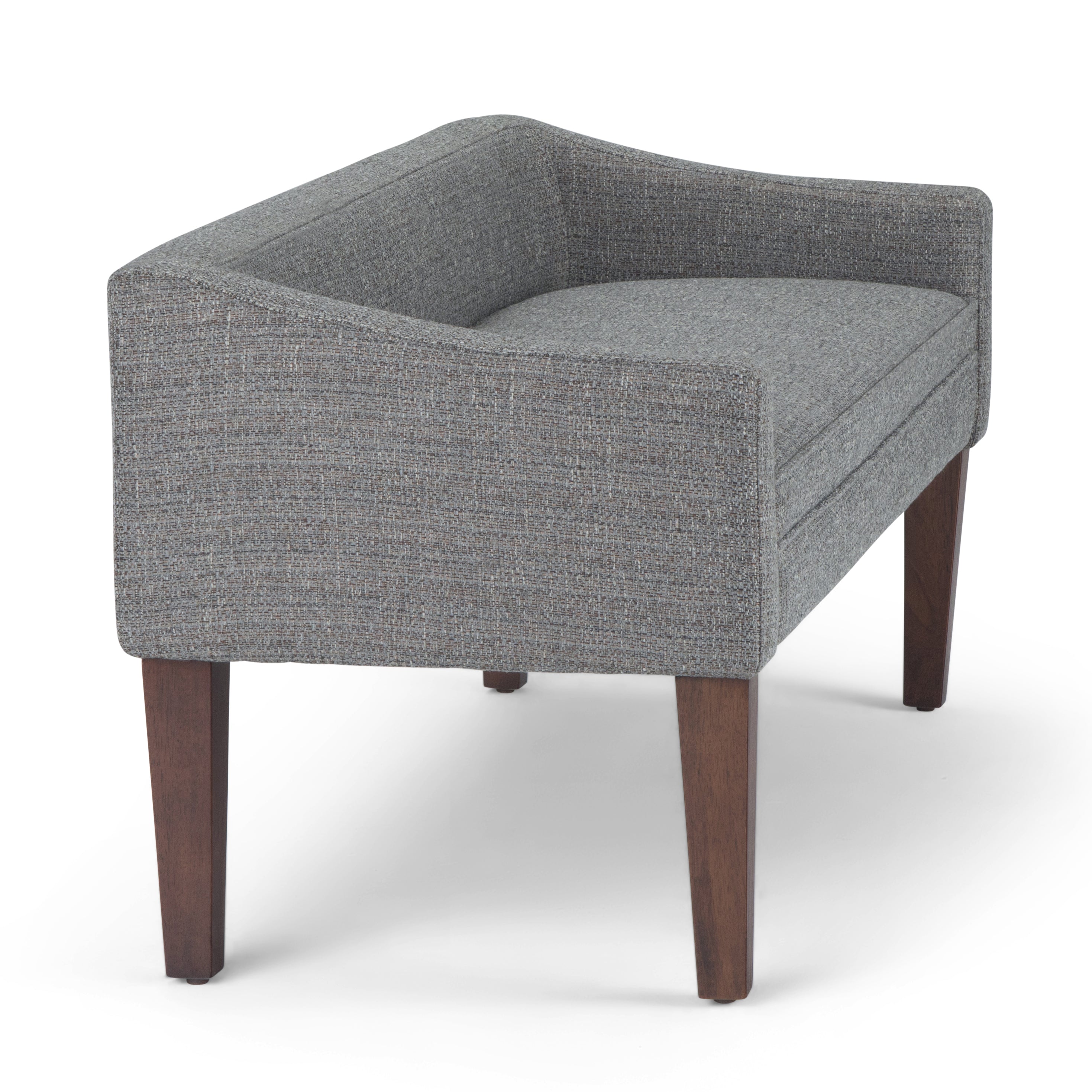 Parris 50 Inch Wide Upholstered Bench in Pebble