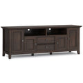 Amherst 72 Inch Wide Solid Wood TV Stand in Brunette