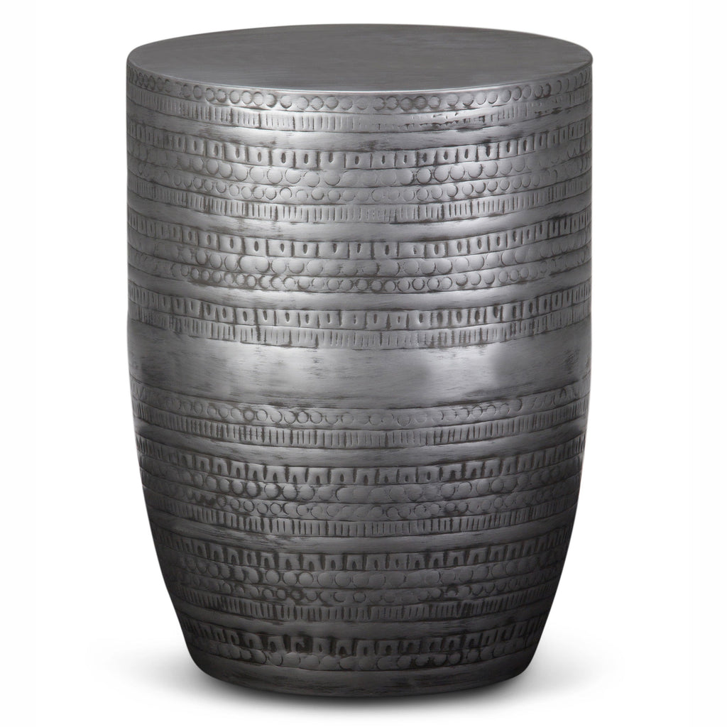 Johnsen 15 Inch Wide Tribal Pattern Metal Accent Table