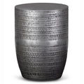 Johnsen 15 Inch Wide Tribal Pattern Metal Accent Table