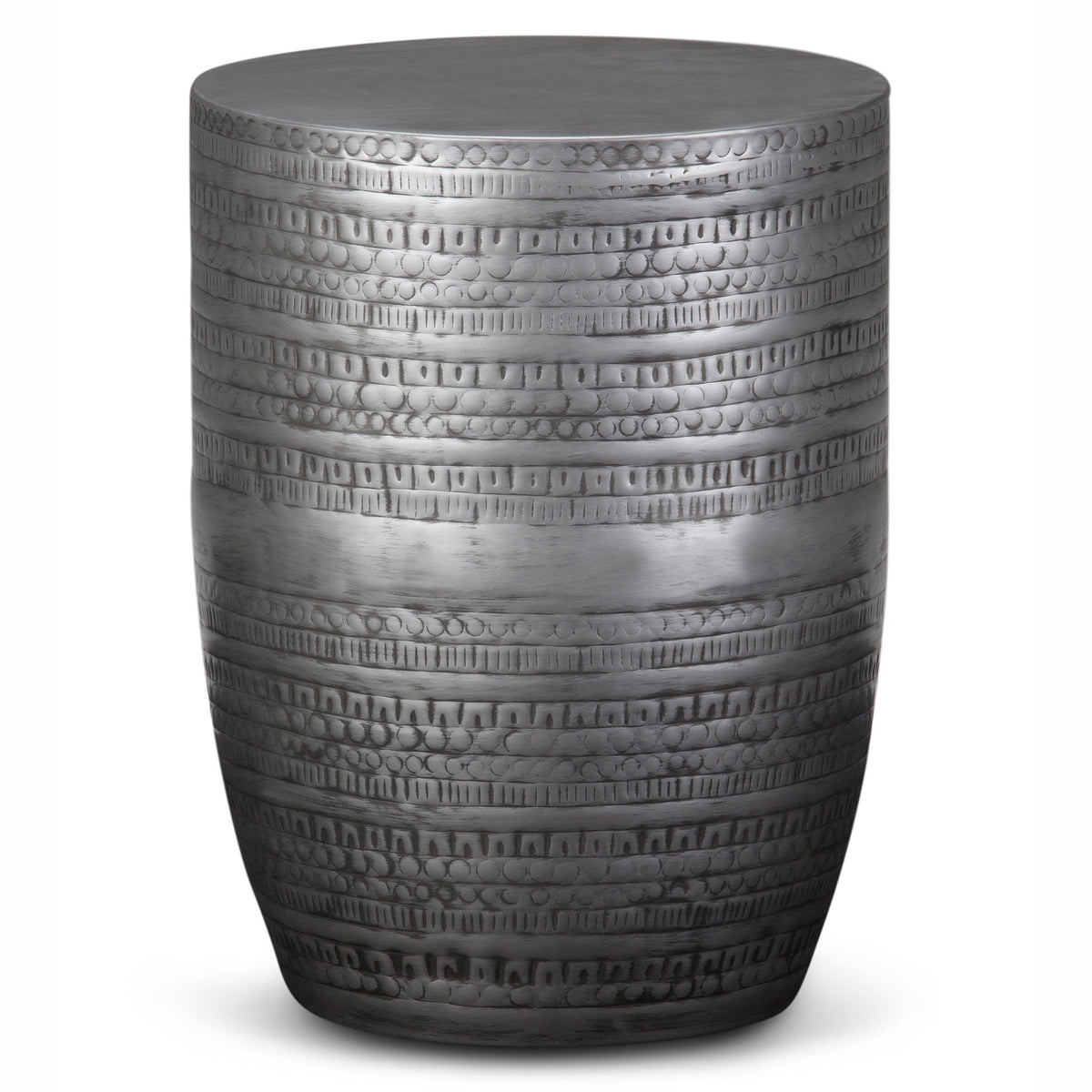 Johnsen 15 Inch Wide Tribal Pattern Metal Accent Table