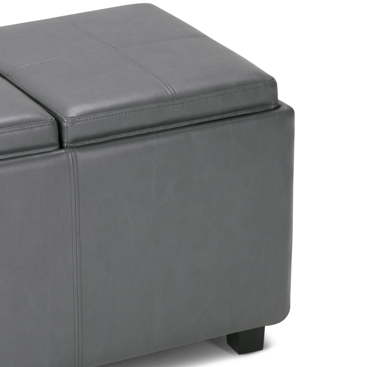 Avalon 42 Inch Wide Storage Ottoman in Stone
