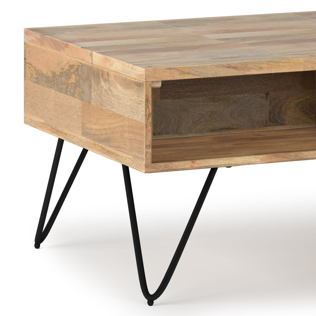 Hunter 36 Inch Wide Solid Mango Wood Small Lift Top Coffee Table