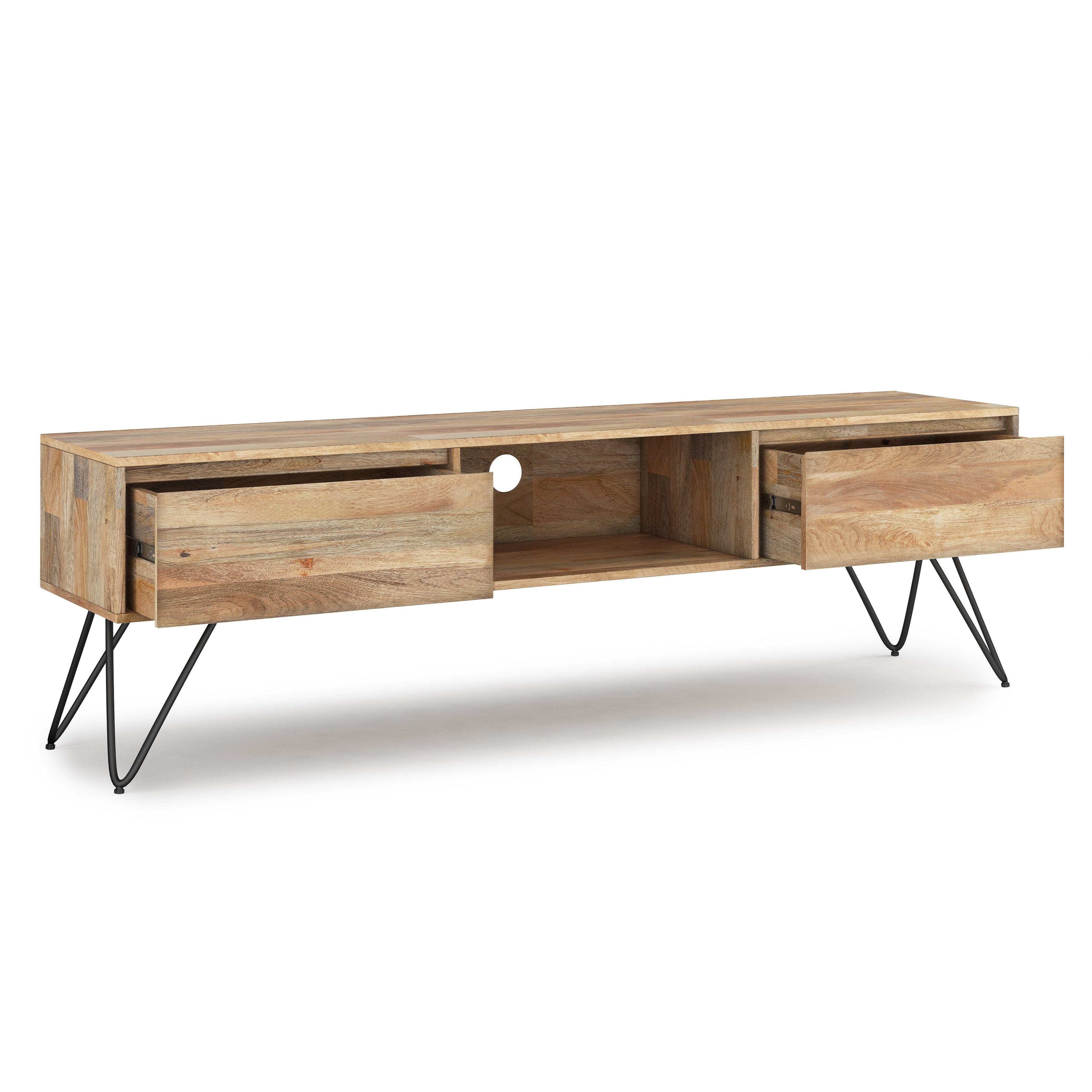 Hunter 68 Inch Wide Solid Mango Wood TV Stand