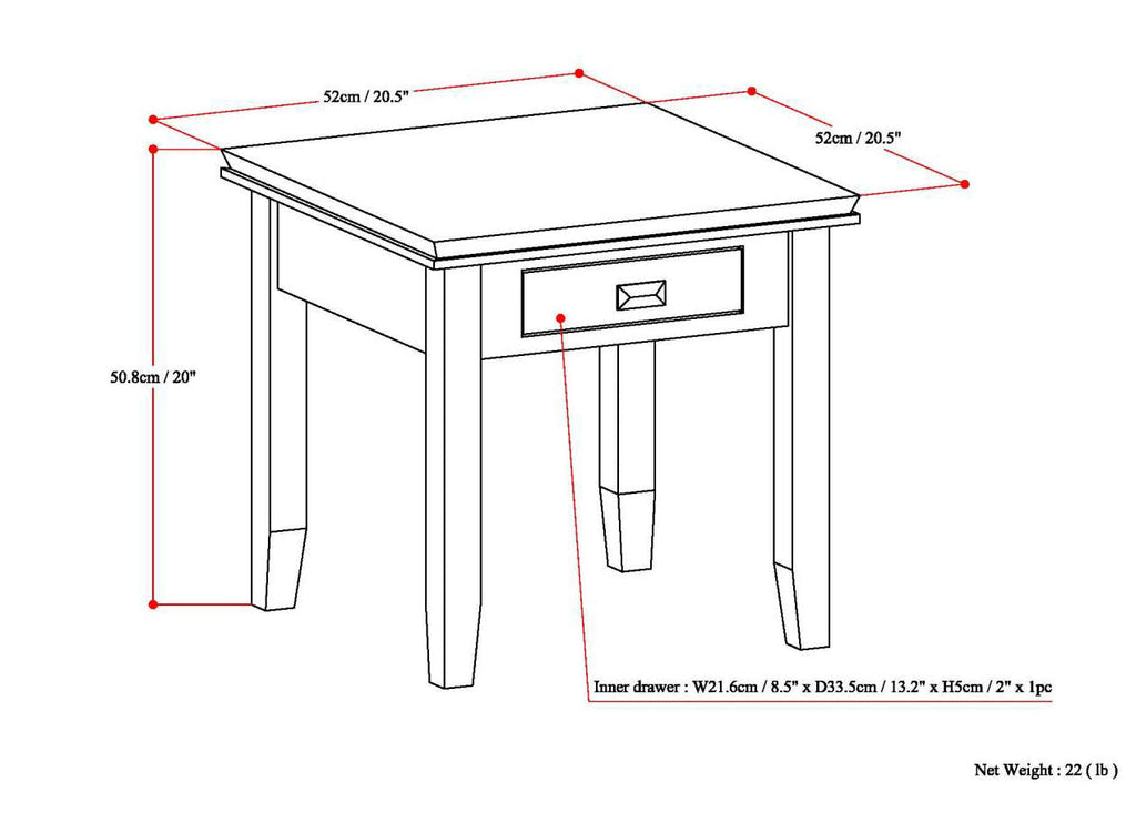 Artisan End Table - Tobacco
