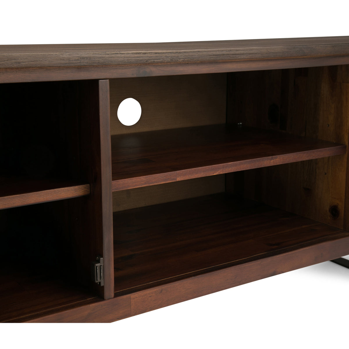 Lowry 63 Inch Wide Solid Wood TV Stand in Distressed
