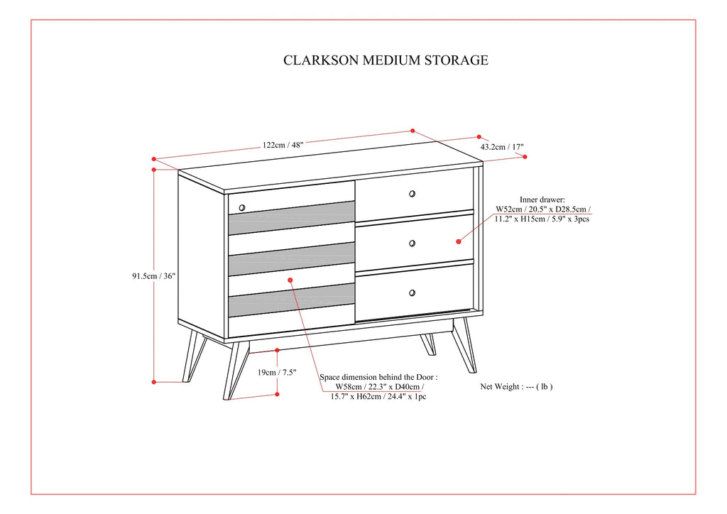 Clarkson 48 Inch Wide Solid Wood Medium Storage in Rustic
