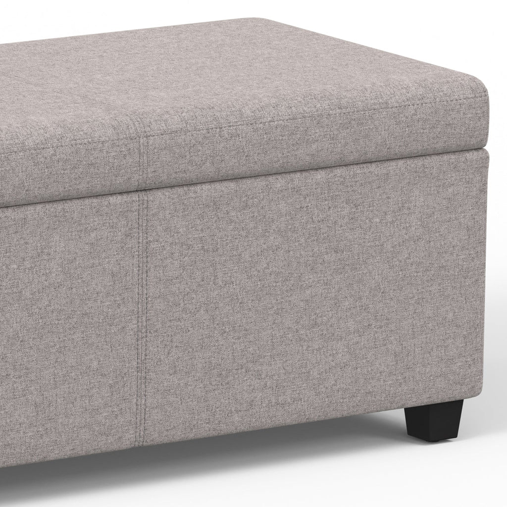 Avalon 54 Inch Wide Extra Large Storage Ottoman Bench in Cloud