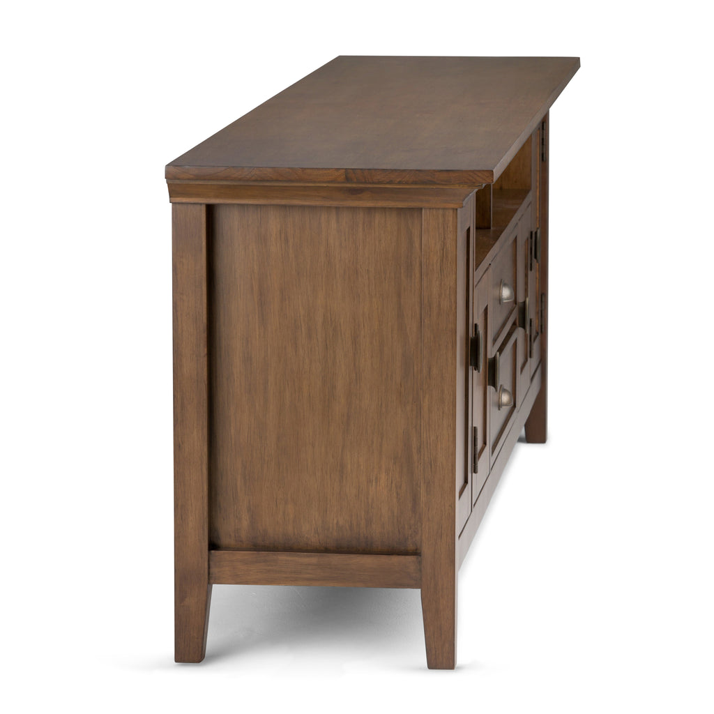Redmond 72 Inch Wide Solid Wood TV Stand in Rustic