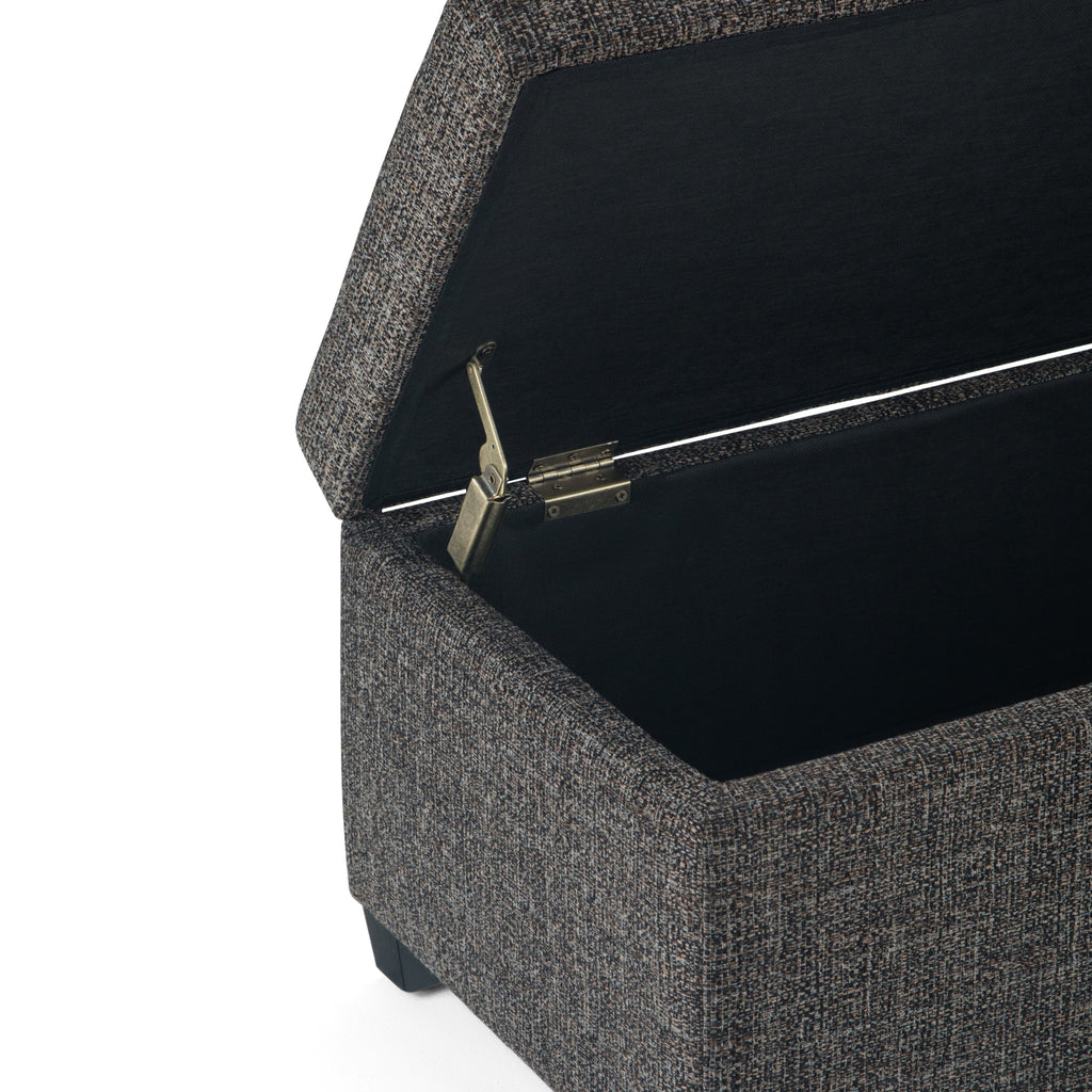 Avalon 48 Inch Wide Storage Ottoman Bench in Dark