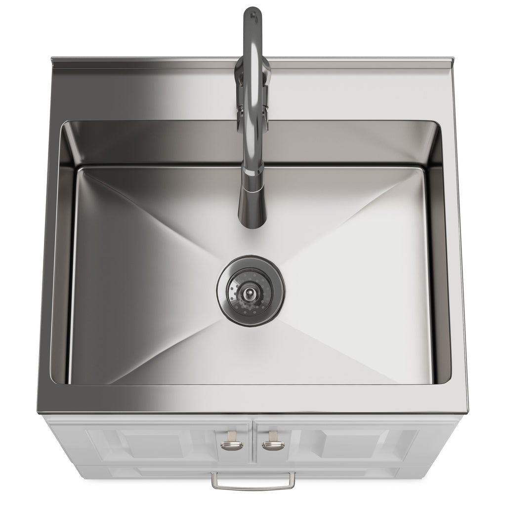 Lawrence 24" Laundry Cabinet with Faucet and Stainless Steel Sink