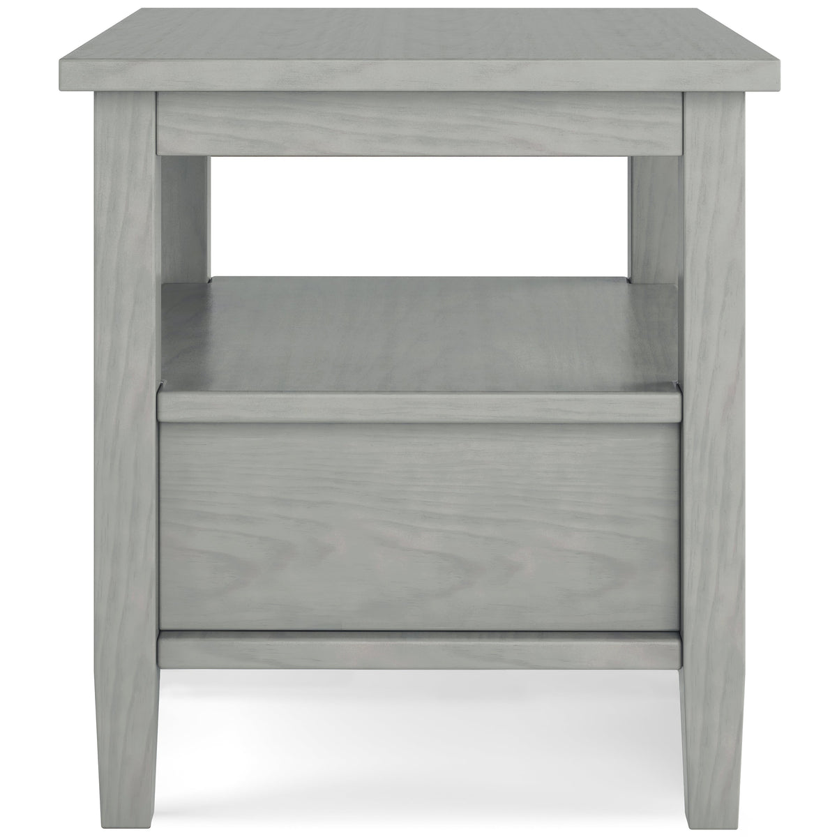 Warm Shaker Solid Wood 20-Inch Wide Transitional End Table in Fog