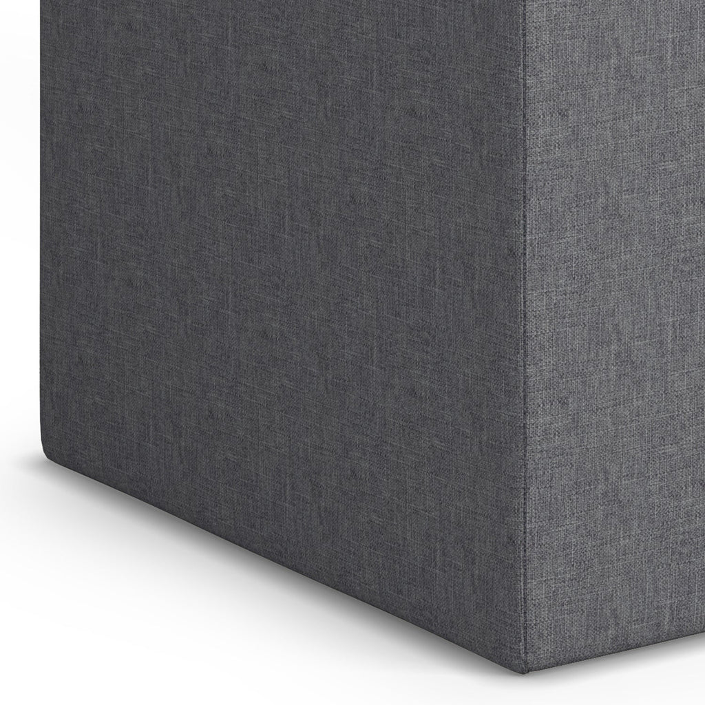 Rockwood 17 Inch Wide Cube Storage Ottoman with Tray