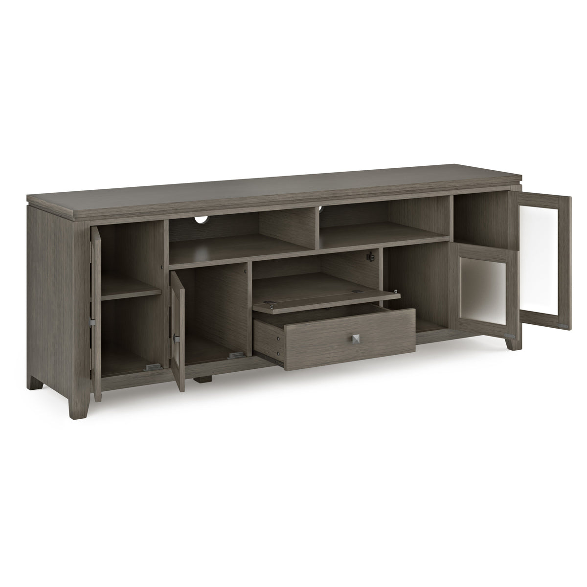 Cosmopolitan 72-Inch Wide Solid Wood TV Stand in Farmhouse