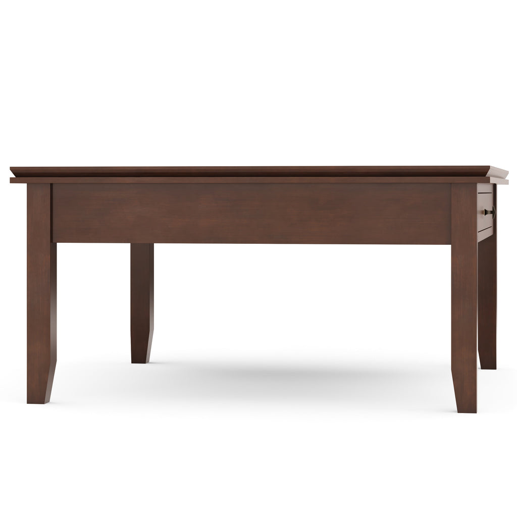 Artisan 36 Inch Wide Solid Wood Square Coffee Table in Russet